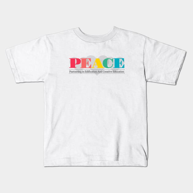 PEACE Homeschool Co-op Kids T-Shirt by PandaUnni